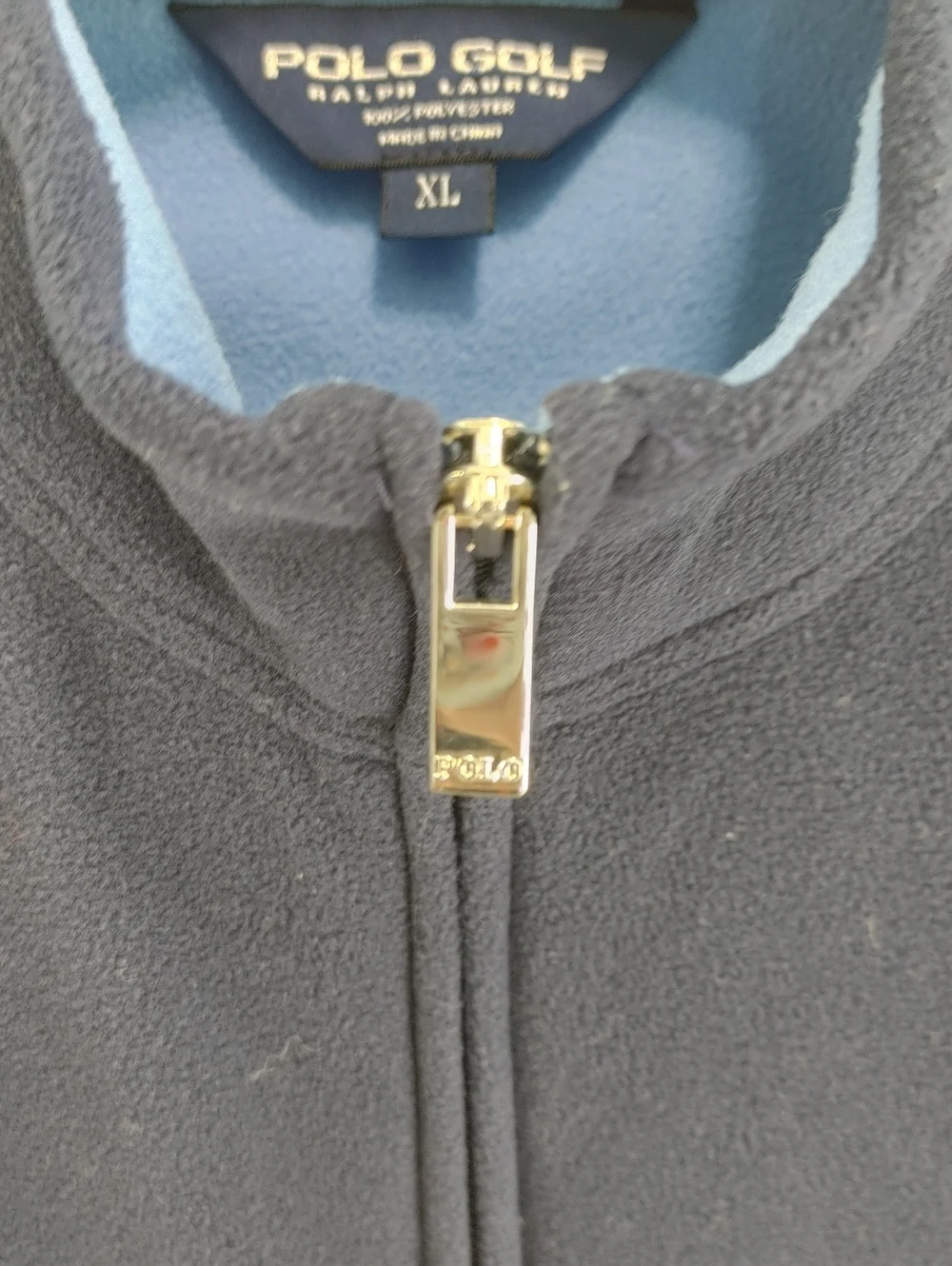Polo Golf Ralph Lauren Vest XL Navy Full Zip Fleece Performance Sleeveless